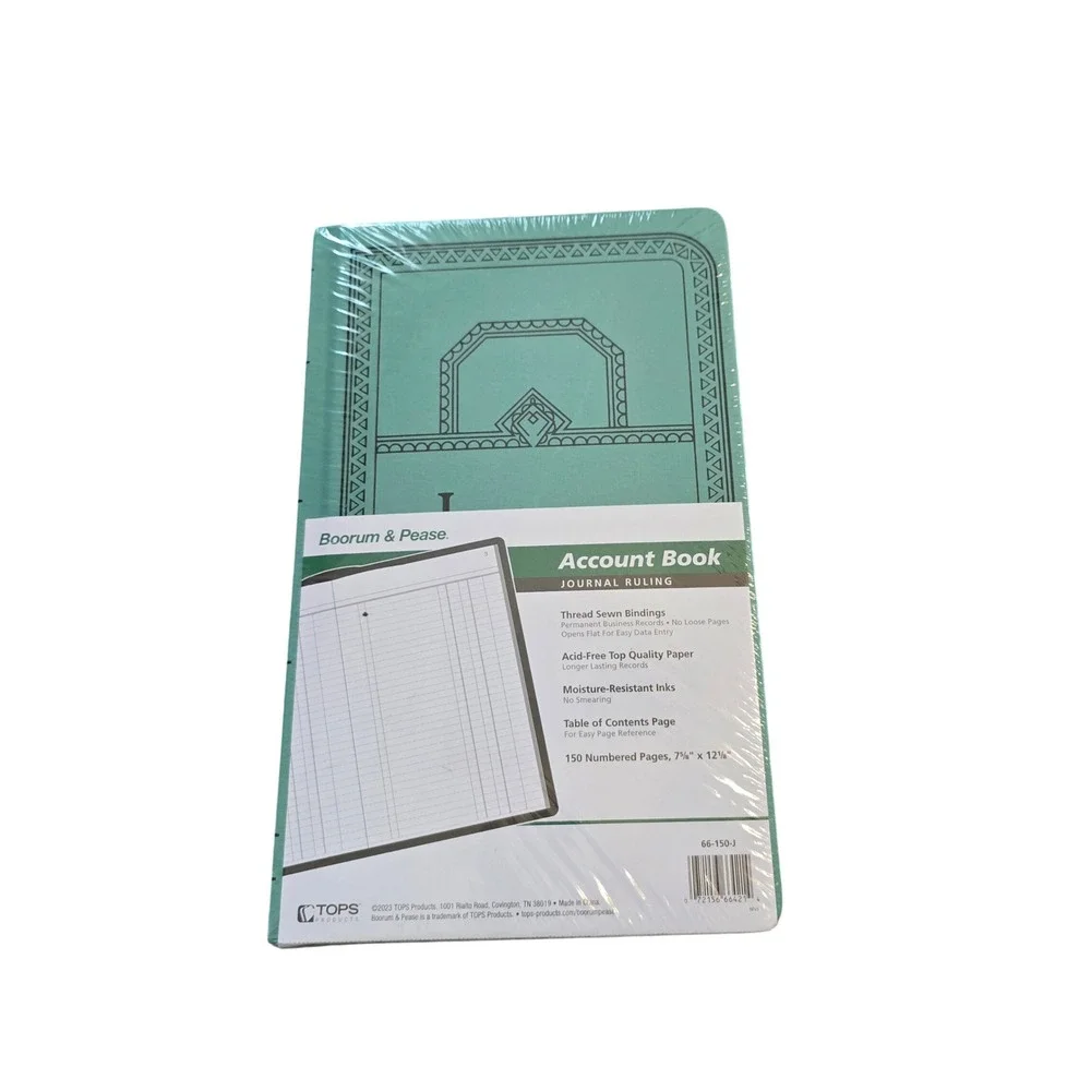 Boorum & Pease Account Book Ledger Journal 150 Pages Teal 66-150-J New